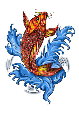 手繪鯉魚