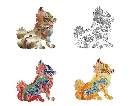 神獸吉祥物矢量麒麟