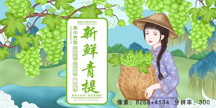 青提包裝插畫