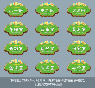 小清新幼兒園科室班級門牌