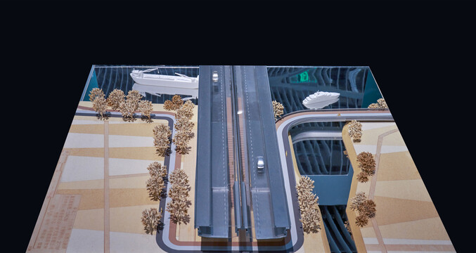 上海松蒸公路洞隐桥模型