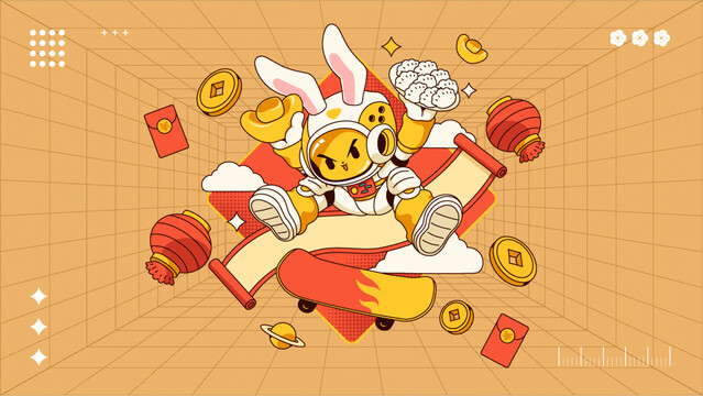 兔年春節(jié)插畫(huà)