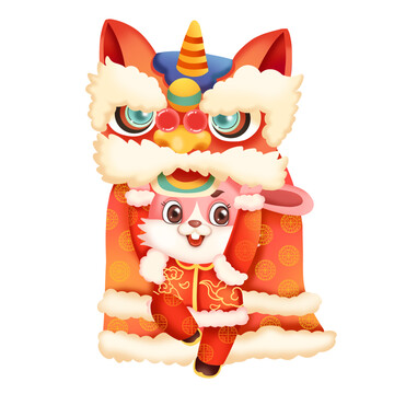 新年舞獅兔子