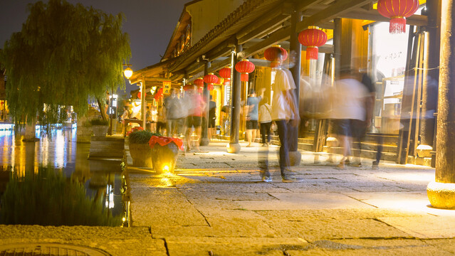 绍兴东浦黄酒小镇夜景