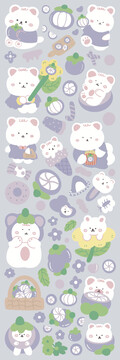 山竹小熊咕卡貼紙