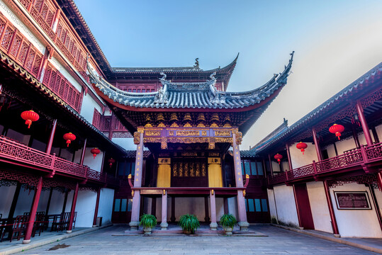 中国上海豫园内景古戏台