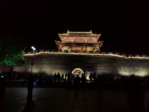 襄阳古城夜景古建筑