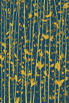 金色树叶森林装饰画