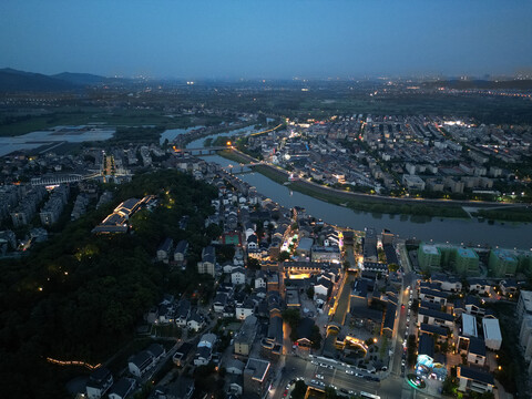 城镇夜景城市风光