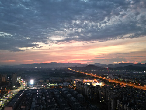 城镇夜景城市风光