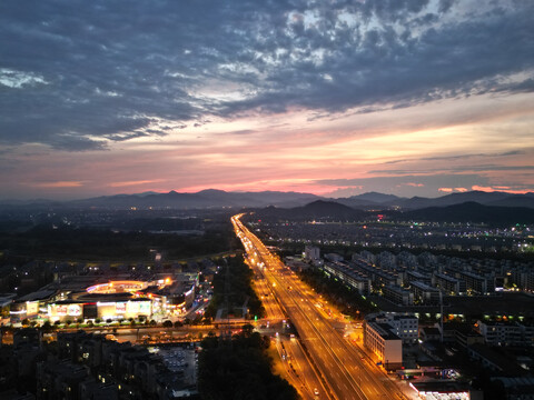 城镇夜景城市风光