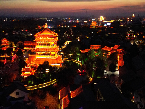 台儿庄景区夜景