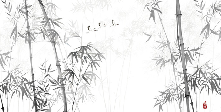 墨竹背景墻