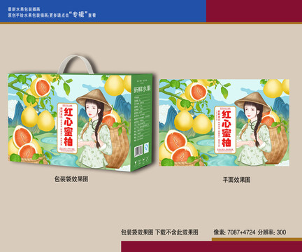農(nóng)家水果采摘插畫