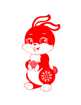 兔年窗花剪紙