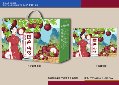 山竹插畫