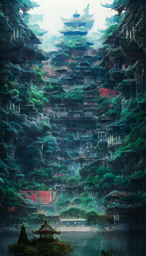 中式建筑裝飾畫