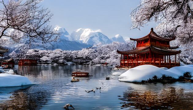冬季風(fēng)光裝飾畫無框畫