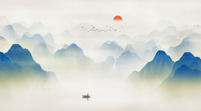 新中式山水圖