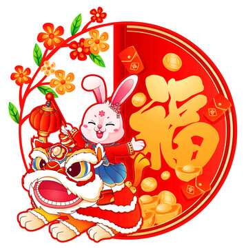 兔年窗貼