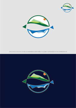 青山綠水魚logo商標標志
