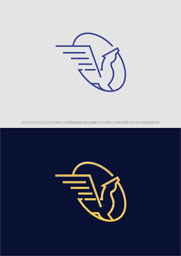 翅膀飞马logo商标标志