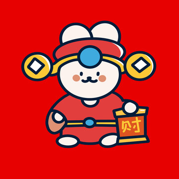 財(cái)神爺新年卡通兔