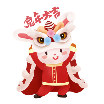 舞獅新年生肖兔