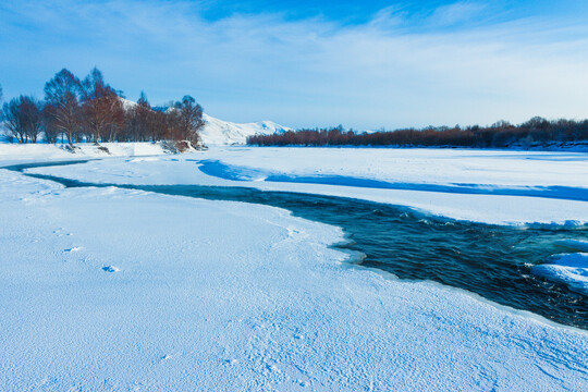 冬季冰冻河流