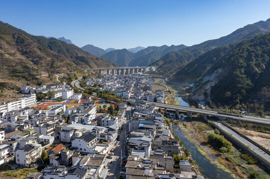 安徽省黄山市歙县三阳镇航拍