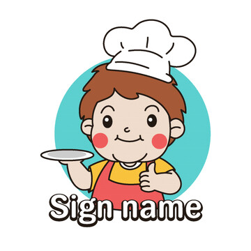 卡通厨师人物形象LOGO标志