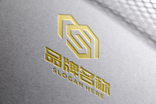 布纹烫金logo样机