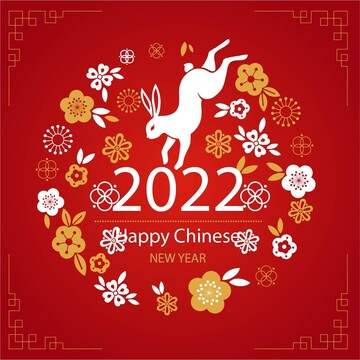 新年卡通兔子海報春節(jié)