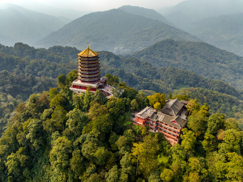 成都都江堰青城山前山古建筑