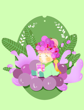 水果插畫葡萄