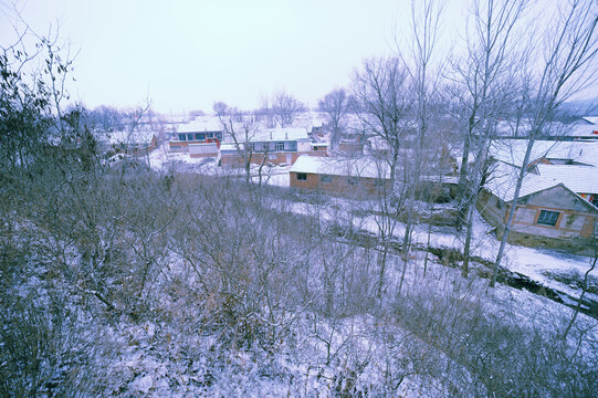 山村下雪了