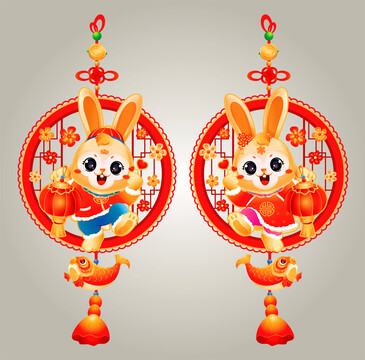 兔年窗貼