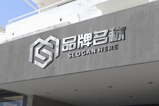 白色不锈钢LOGO样机