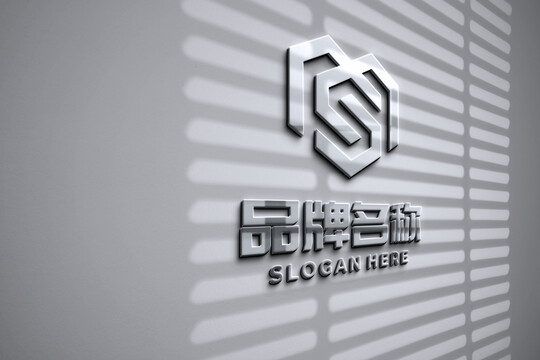 银色不锈钢LOGO样机