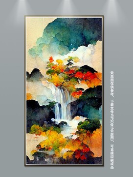 新中式手繪山水掛畫(huà)裝飾畫(huà)14