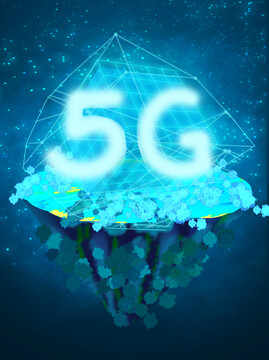 未来科技立体5G背景梦幻地球