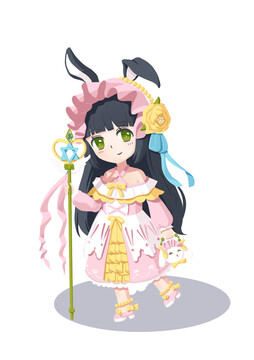 萌可愛黑粉魔法lolita女