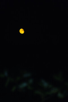 夜空月亮初升