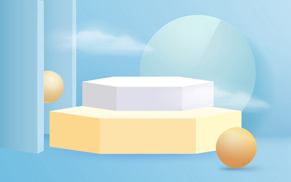 3D場(chǎng)景電商產(chǎn)品展臺(tái)簡(jiǎn)約背景