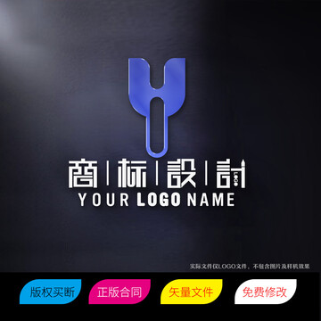 YH字母商标标志LOGO