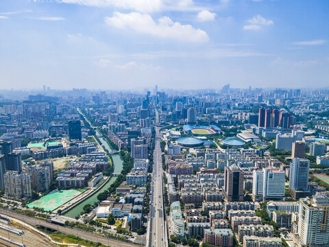 福建福州城市风光航拍