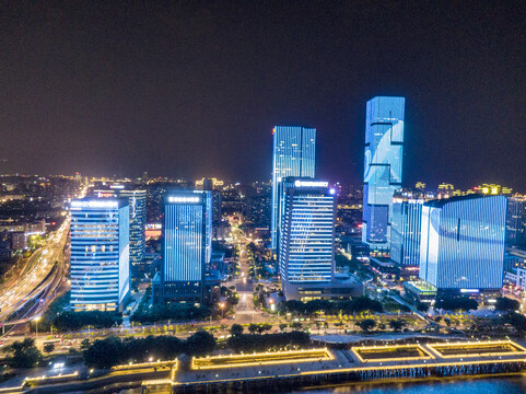 福建福州闽江夜景灯光