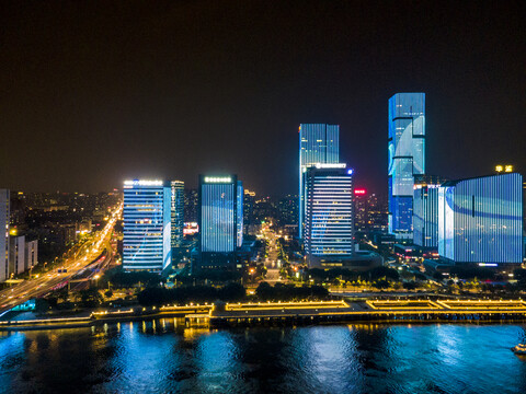 福建福州闽江夜景灯光