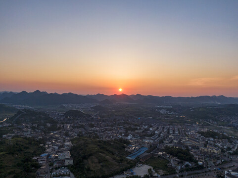 贵州青岩古镇日出日落