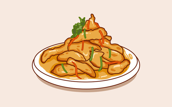 鍋包肉插畫